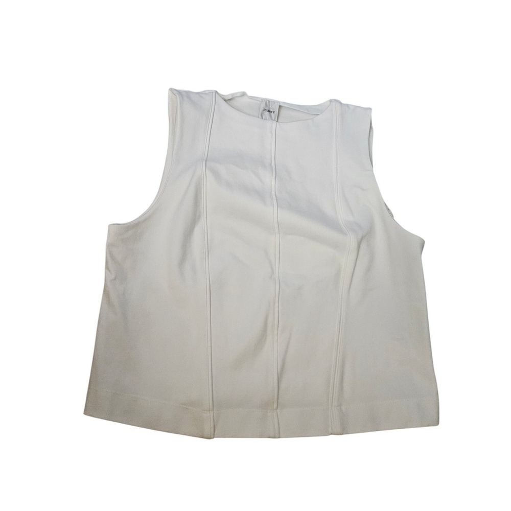 Maeve 1X White Sleeveless Blouse Tank Top Sheath Zip Back Career Chic - Picture 2 of 4